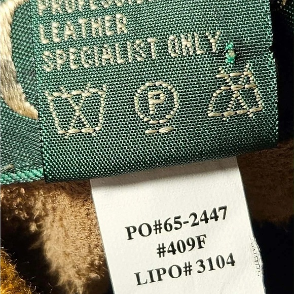 Orvis Genuine Leather Bomber Jacket Full Zip Plaid Lined Barn Chore Mens XL - Picture 6 of 9